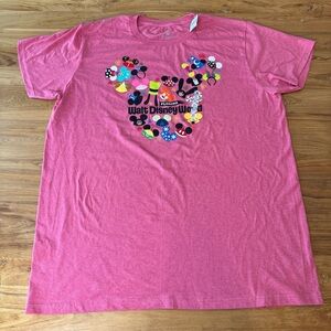 NWT Disney T-shirt Unisex 2XL Mickey Ears Walt Disney World Heather Pink